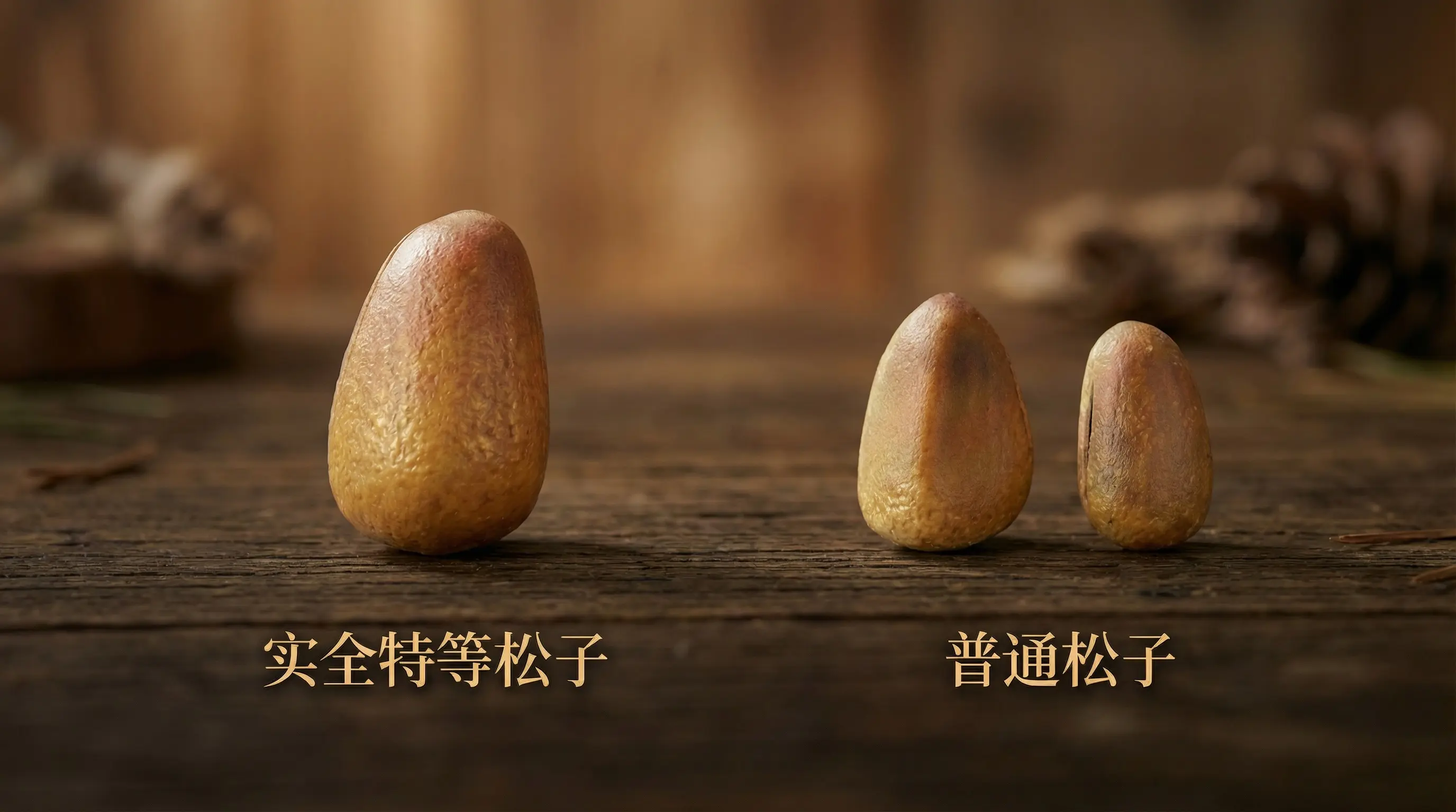 松子大小真实对比图